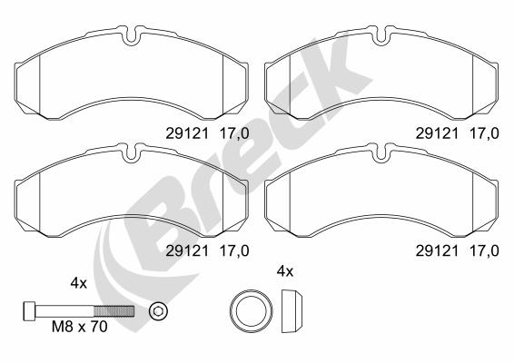 Placute frana BRECK 29121 00 703 00